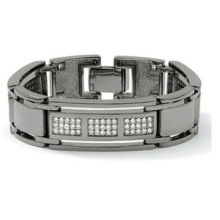 Fabrik Großhandel FH-14 Palm Beach Schmuck schwarz Ruthenium Männer kubischen Zirkonia Bar-Link Armband